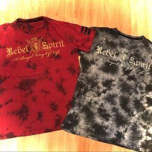REBEL SPIRIT Men’s 2 Shirts BURGUNDY AND GREY